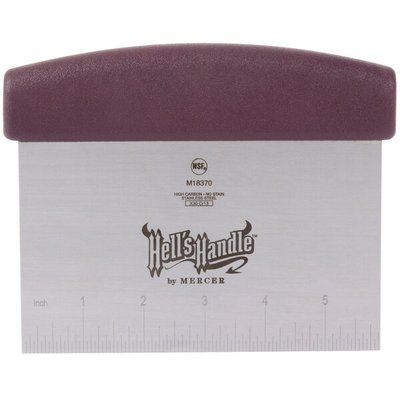 Mercer Culinary M18370 Hell's Handle bench scraper with burgundy heat-resistant handle